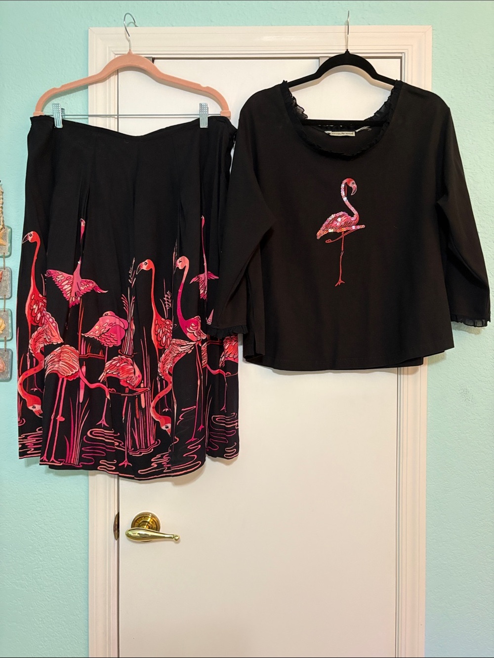 Flamingo skirt set